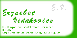 erzsebet vidakovics business card