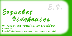 erzsebet vidakovics business card